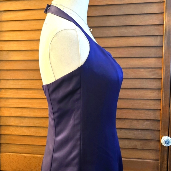 Vintage Y2K, Purple, A-Line, Halter Top, Formal Dress - Picture 4 of 16